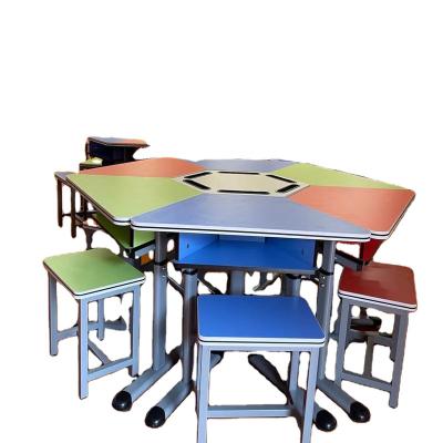 China Strong New Design College School Furniture Combination Office Classroom Furniture Adjustable Tables And Student Chairs Set for sale