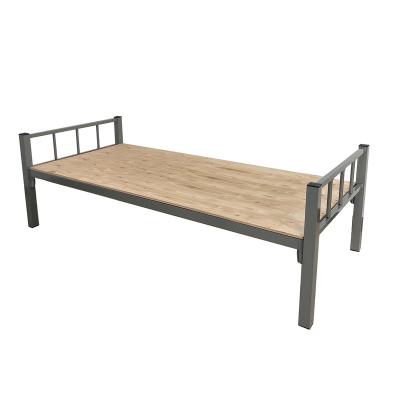 China Single People Foldable Modern Dormitory Single Bed Wrought Iron Furniture Dormitory Bed Steel Frame for College and University for sale