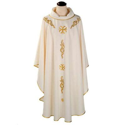 China Quality Modern Catholic Satin Chasuble Gold Embroidery With Stole for sale