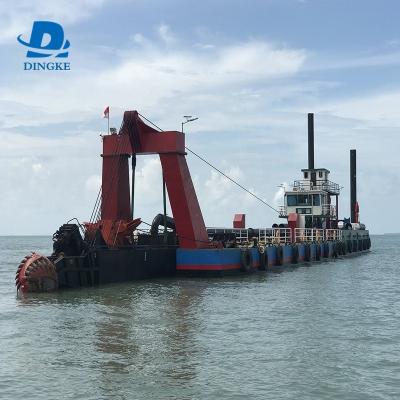 China Sand Dredging DINGKE 18 Inch Cutter Suction Dredger/14inch River Sand Cutter Hydraulic Portable Suction Pump Dredger for sale