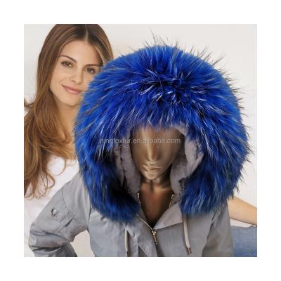 China Fashion Faux Fur Collar Faux Raccoon Fur Trim Raccoon Fur Collar for sale