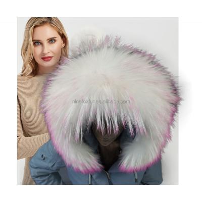 China Fashion Hot Sale Fur Strips Real Raccoon Fur Collar Trim Fur for sale