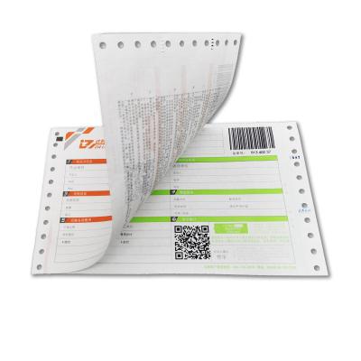 China paper & State NCR Carconless Custom Continuous Paper Cardboard Logistic Express 3 Ply Waybill Printing with QR Code Bar for sale