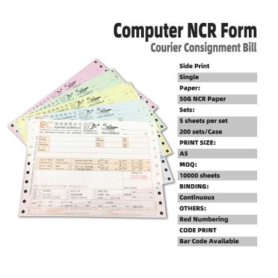 China China Factory Computer Bill Paper Form A5 Custom Continuous Messenger Consignment Bill Printing Custom Size Accepted for sale