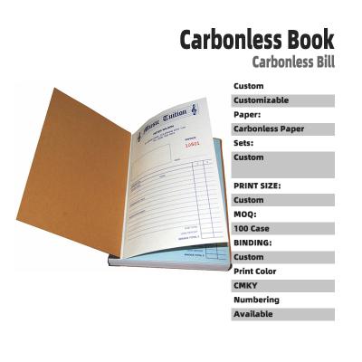 China paper & Cheap Custom NCR Carbonless Paper Invoice Rent Receipt Bill Cash Check Book From Cardboard China Factory Half Wholesale Price 100X150 150P/Book 50gsm for sale