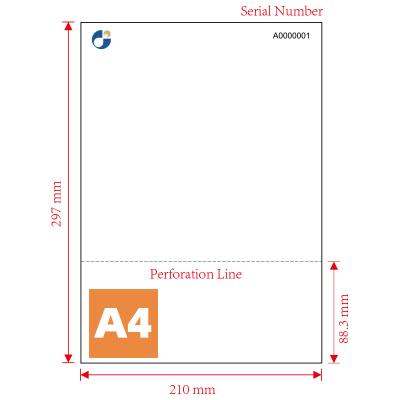 China paper & Custom A4 Cardboard Writing Print Pre Printed Form Paper Receipt / Invoice With Perforation Line for sale