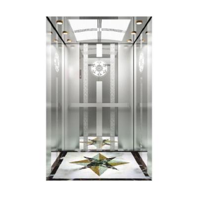 China Glass Mirror Etched Indoor Residential Elevator 320kg-1600kg Load Capacity SS Spray Steel Plate en venta