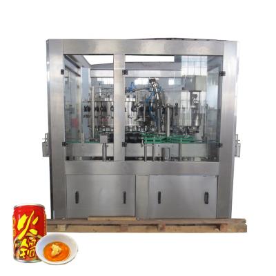 China Fast food speed two in one monoblock automatic aluminum tin can chili oil filling machine for sale