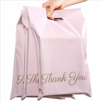 China Biodegradable Self Adhesive Biodegradable Compostable Custom Large Plastic Shipping Die Cut Mailing Poly Bags With Handle Black for sale