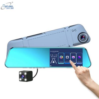 China Competitive hot sale on dash mirror cam dvr dual lens touch screen driver car camera rear view mirror dvr camcorder dashboard full hd1080p for sale