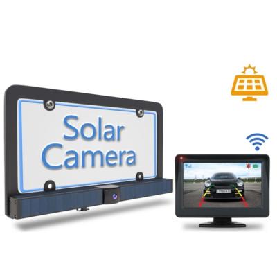 China Wireless Car Camera Solar Powered Digital License Plate View Car Truck Backup Rearview Reversing / Parking Reversing Aid for sale