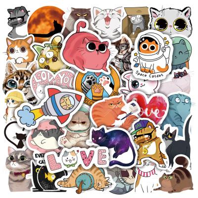 China New Decorative Pet Kitty Cute Funny Graffiti Sticker Decals 50Pcs For Kid Bottle Laptop Wall Car Decoration Cartoon Animal Sticker for sale