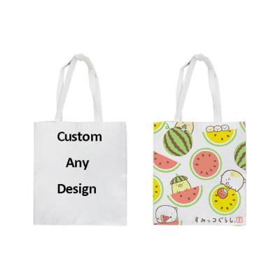 China Blank Sublimation Tote Bag , Promotion Gift Double Sides DIY Dye Polyester Shopping Shoulder Bags For Sublimation for sale