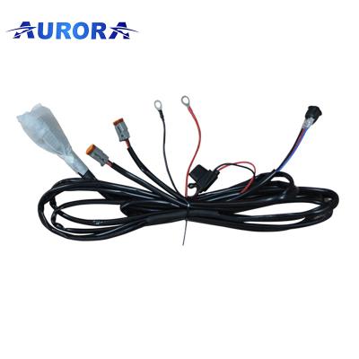 China Medium size cable with 12V40A relay, fuse, with PVC pipe, switch for 1pair 5w/10w 2inch working light ALO-AW21 for sale