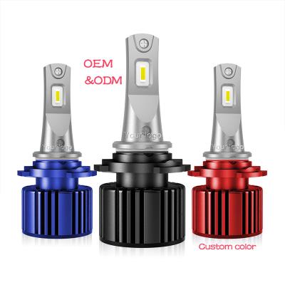 China New Product Design 1+1 LED 10000LM 6500k H7 Fanless H11 LED H4 9005 1+1 9006 H4 H7 H11 Car Led Headlight Smaller Than Halogen for sale