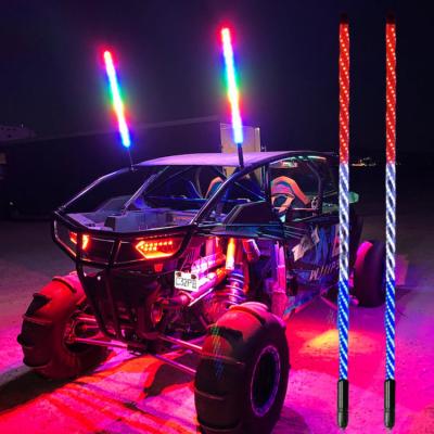 China 360 Degree Spiral RF LED Whip Lights APP Control RGB Antennas Antennas Whips Lamp Remote Accessories For UTV Off-Road Vehicle ATV ALO-55-17 for sale