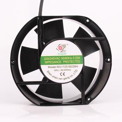 China Original Hotels RENGANG DC EC 17CM AC220V 0.22A 17251 Centrifugal Industrial Exhaust Cooling Axial Fan 172x172x51MM RG1751B220H for sale