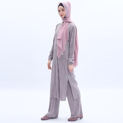 China Wholesale Fashion Modest Clothing Islamic Set Pleated Modern Islamic Clothing For Women Girls 9522 for sale