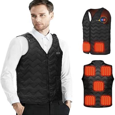 China Electric Heated Waistcoat USB Adjustable Filling Heating Warm Vest Heated Windproof Waistcoat Down Vest Waistcoat for sale