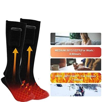 China Sale Winter Sweat-absorbent Warm Rechargeable Machine Washable 4000 mAh Heating Cable Heated Socks With Battery for sale