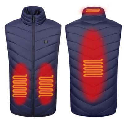 China Heating To Keep Warm Light Windproof Zipper Stand Collar Keep Warm Heated Vest Battery Operated Clothes Stripper Vest for sale