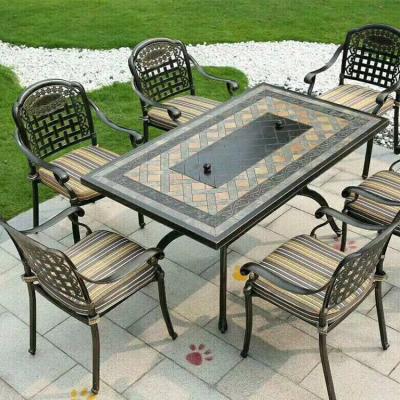 China UV Protection Cast Aluminum Outdoor Garden Balcony Patio Furniture Barbecue Table for sale