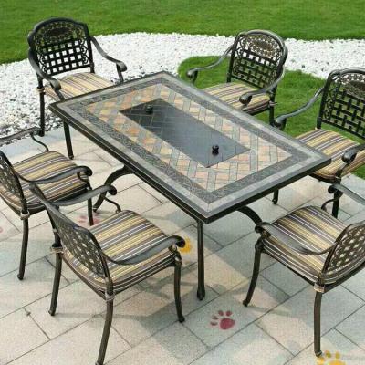 China Low price high quality outdoor patio UV protection cast aluminum barbecue garden furniture for sale