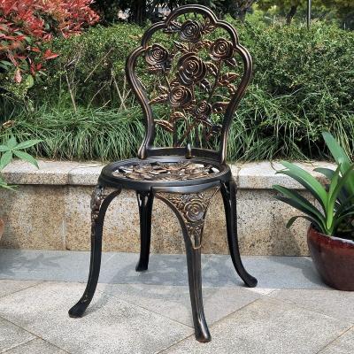 China Patio Garden Furniture European Outdoor Cast Aluminum Dining Table And Chairs Bistro Set for sale