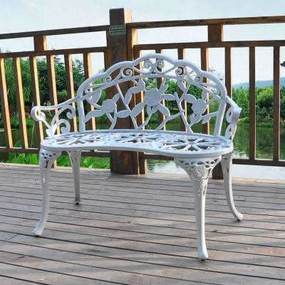 China Traditional Outdoor Balcony Garden Courtyard Cast Aluminum Table And Chairs Style Metal White Color for sale