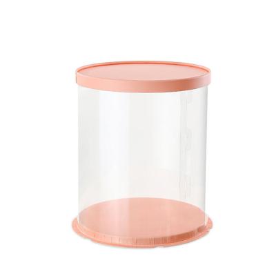 China Hot Sale Recyclable PET Tall Transparent Cake Box Packing Round Clear Plastic Cake Box for sale