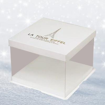 China Wholesale Recyclable Transparent Plastic Log Pop Boxes Large Gift Packaging Cake Boxes Square Clear for sale