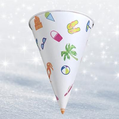 China 2022 Disposable Disposable Ice Cream Cup Rim Rolled Cold Water Cone Drinking Cone Shaped Paper Cup 3.7oz 4.5oz 6oz for sale