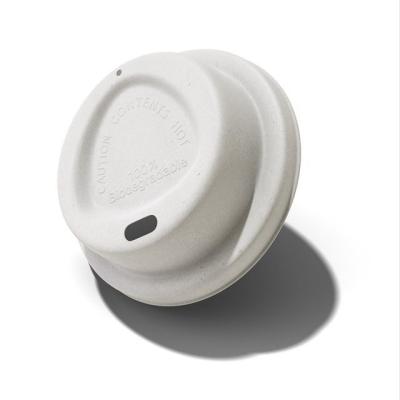 China China Factory Wholesale 80mm ECO Biodegradable Sugar Cane Pulped Paper Cup Lid For Hot Drink for sale