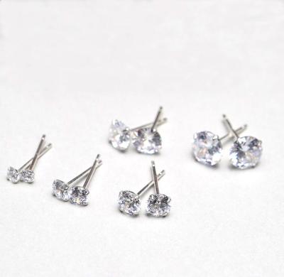 China TRENDY Hot Selling Women Jewelry Gift Set Simple Four Stone Paw Insert Zircon Stud Earrings 925 Sterling Silver for sale