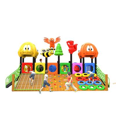 China Plastic Playground Outdoor Playground Set Wooden Climbing Frame Wooden Swing Set for sale