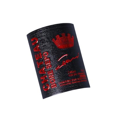 China Waterproof High End Wine Metal Label Embossed Aluminum Badge Label for sale