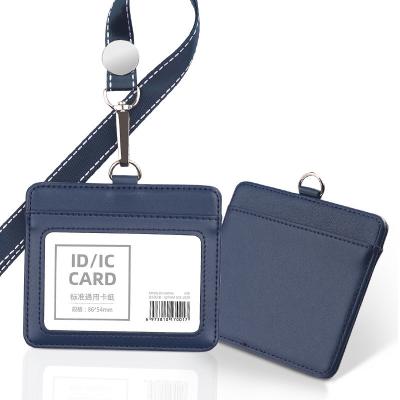 China Access Card Holder Wholesale Multicolor Assets ID Card Leather Badge Holder for sale