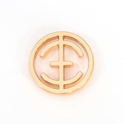 China China Customization Engraved Logo Magnet Name Badge Small Round Gold Metal Lapel Magnetic Pin for sale