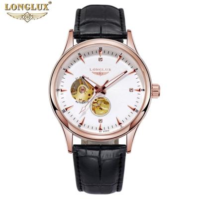 China LONGLUX Automatic Date Leather Men's Waterproof Watch High-grade Automatic Mechanical Men's Watch for sale