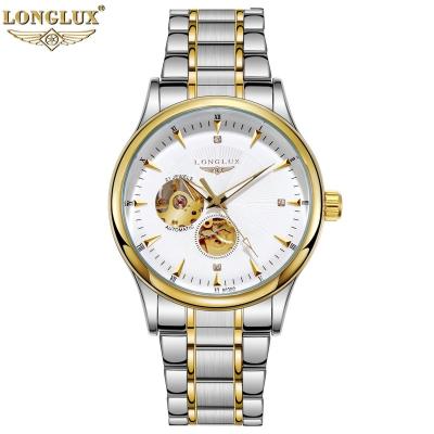 China Automatic Date LONGLUX Hollow Out Alive Men's Watch Waterproof Automatic Mechanical Business Watch Men's Watch for sale