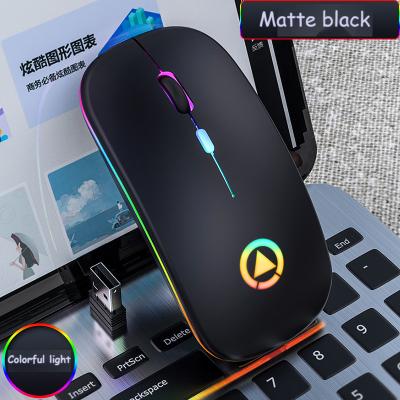 China Super slim A2 mute wireless mouse charging LED light computer accessories office mouse manufacturers wholesale for sale