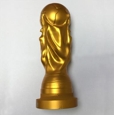 China Crafts World Football Cup Hercules Cup Aluminum CNC Machining Metal Handwork CNC Carving Factory for sale