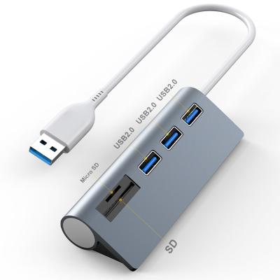 China New Arrival Multi Function Data Transfer Cable High Quality 5 In 1 High Speed ​​Usb To Usb 2.0*3 Hub Adapter SD TF Multiport Hub For Computer Laptop Phone computer for sale