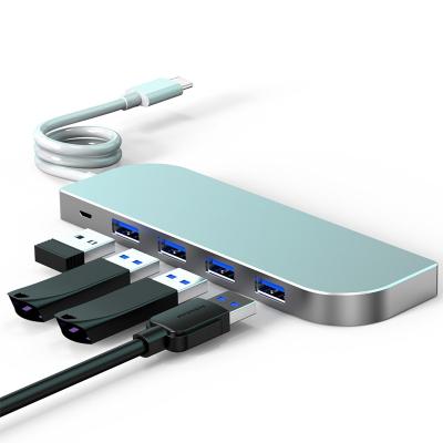 China Multi Function Data Transfer Cable Widely Compatible 5 In 1Multiport Type C AU HUB Mini Usb Portable Docking Station USB 2.0 USB2.0 *4 And PD Quick Charge for sale