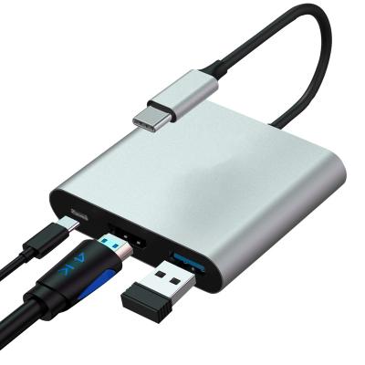 China Multi Function Data Transfer Cable 3 In 1 Usb 3 Type C To USB 3.0 Hub Adapter Port Fast Charging Hd-MI PD60W 4K 30hz High Definition For PC PS4 for sale