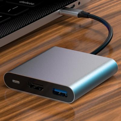 China Multi Function Data Transfer Cable Usb C To Multiport Adapter 3 In 1 Type C To 4K Usb C 3.0 Port PD Usb Charging HUB Converter 30 Hz Hd-MI For the laptop notebook for sale