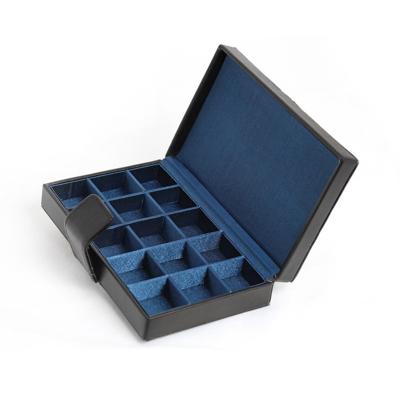 China High Quality Business Card PU Cufflinks Rings Jewelry Earrings Storage Box Case Organizer for sale