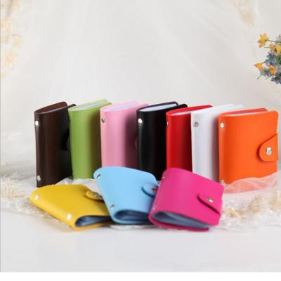 China Fashion PU Business Card Holder Organizer Hasp Men Women Bank Card Holder Bag ID Card Leather Wallet for sale