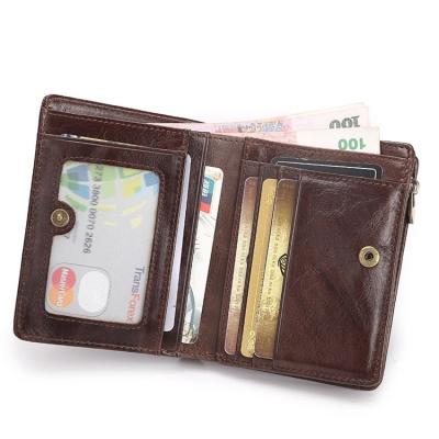 China Mens Wallet Designer Wallets Oil Waterproof Leather Short Men Bifold Latch Vintage Purse Coin Pocket Multifunctional Cards Male Wallet for sale