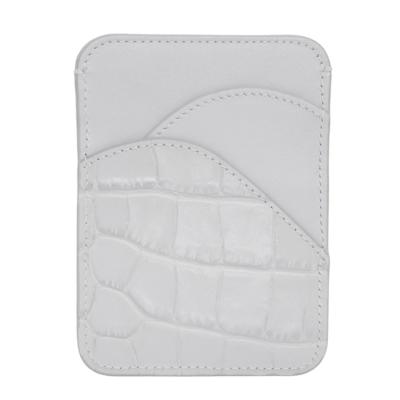 China Croco White Texture Fashion Color Leather Business Card Holder Pocket Card Holder Leather Business Card Holder for sale